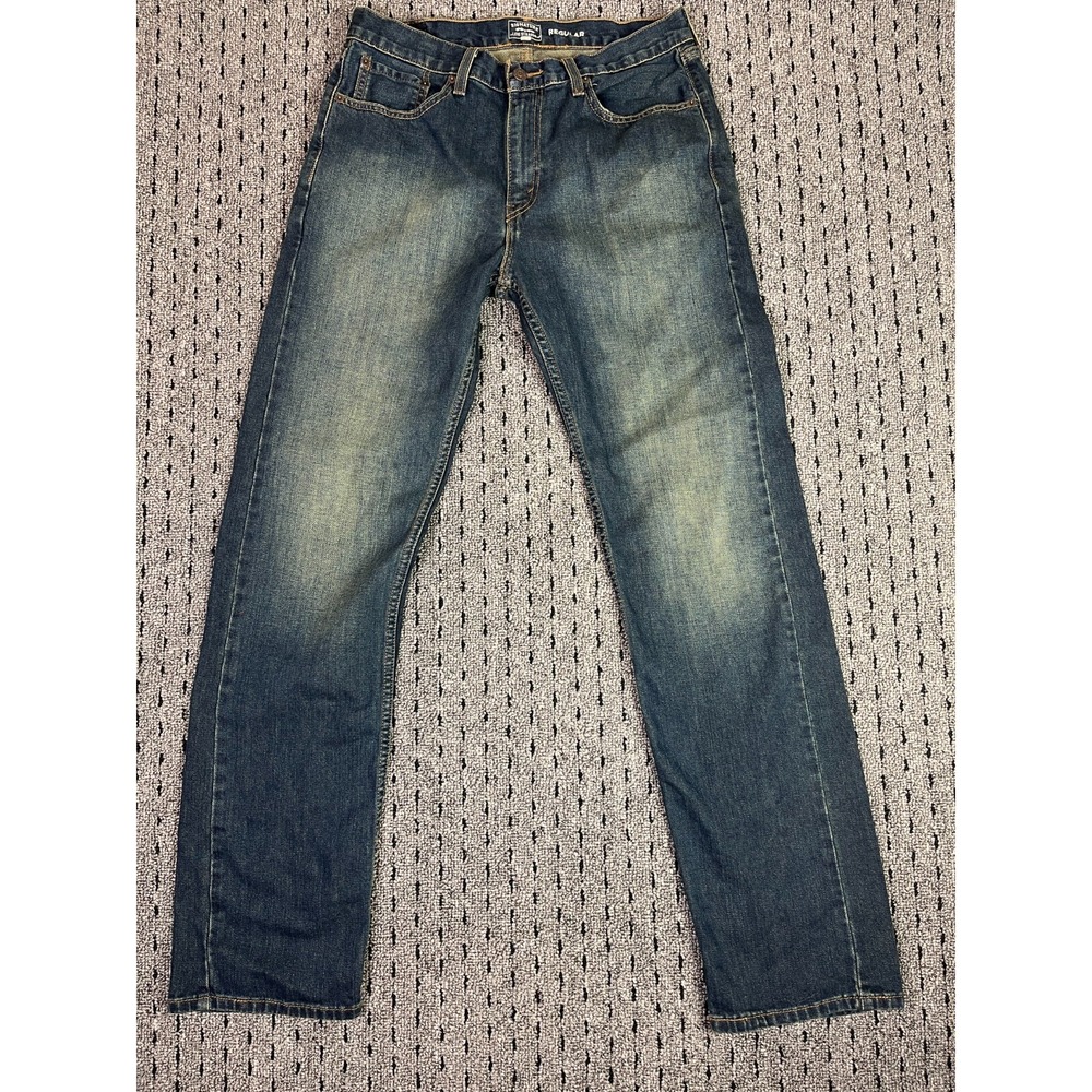 Signature Levi‎ Strauss Gold Regular Fit Dark Wash Mens Jeans 33x34